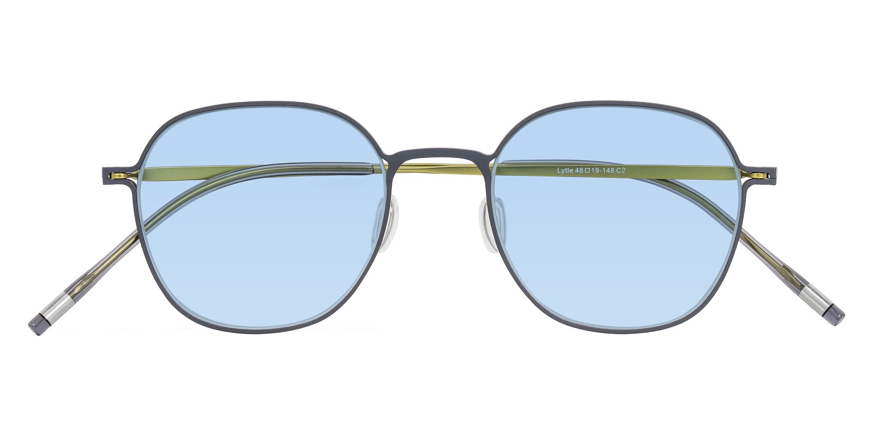 Folded Front of Lytle in Slate Blue/Olive with Light Blue Tinted Lenses