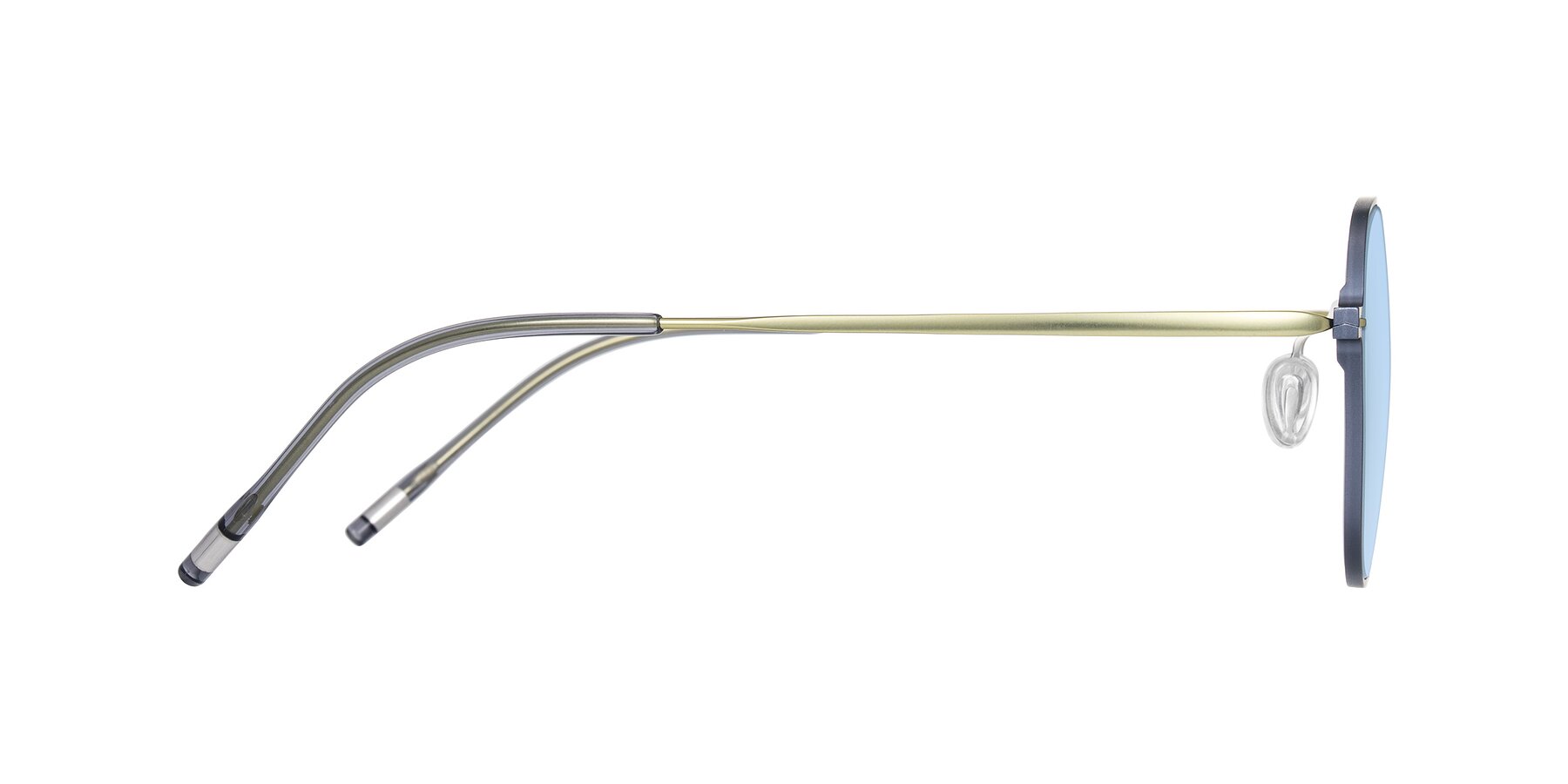 Side of Lytle in Slate Blue/Olive with Light Blue Tinted Lenses