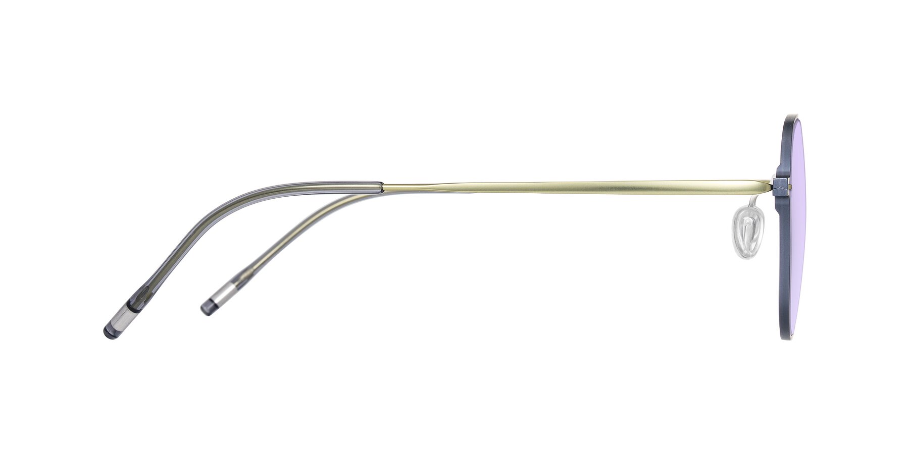 Side of Lytle in Slate Blue/Olive with Light Purple Tinted Lenses
