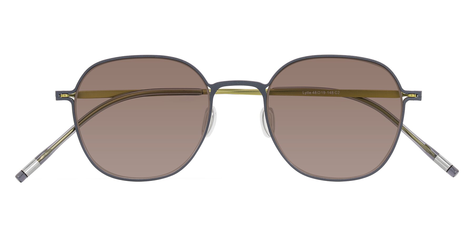 Folded Front of Lytle in Slate Blue/Olive with Medium Brown Tinted Lenses