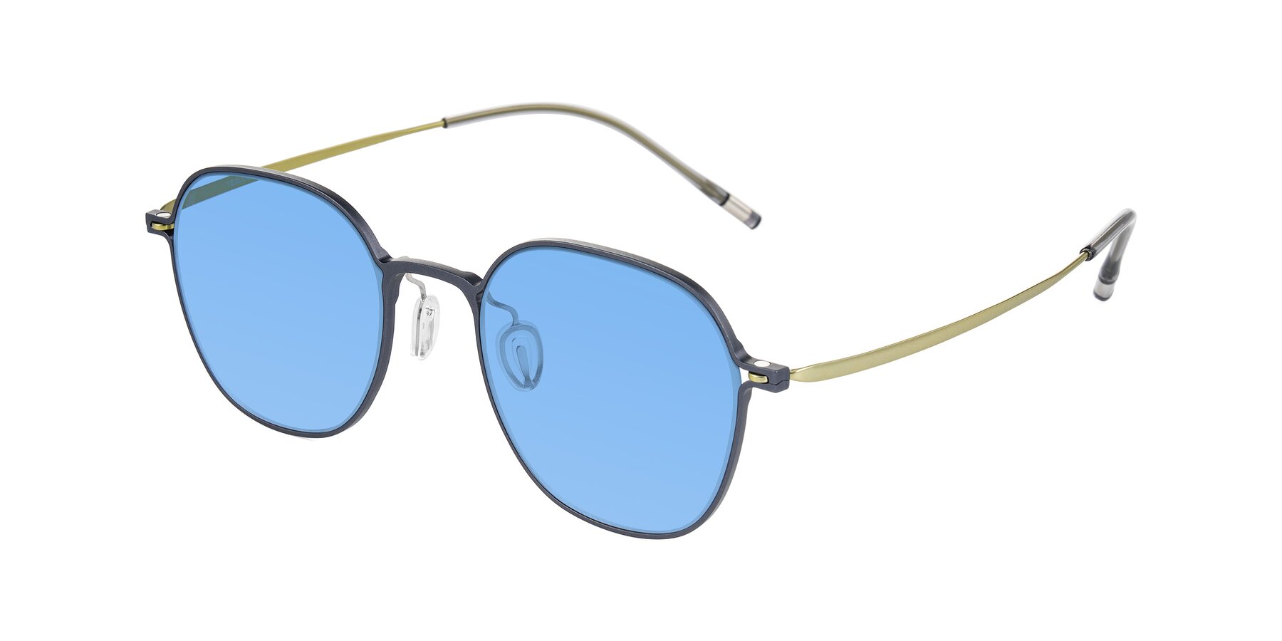 Angle of Lytle in Slate Blue/Olive with Medium Blue Tinted Lenses