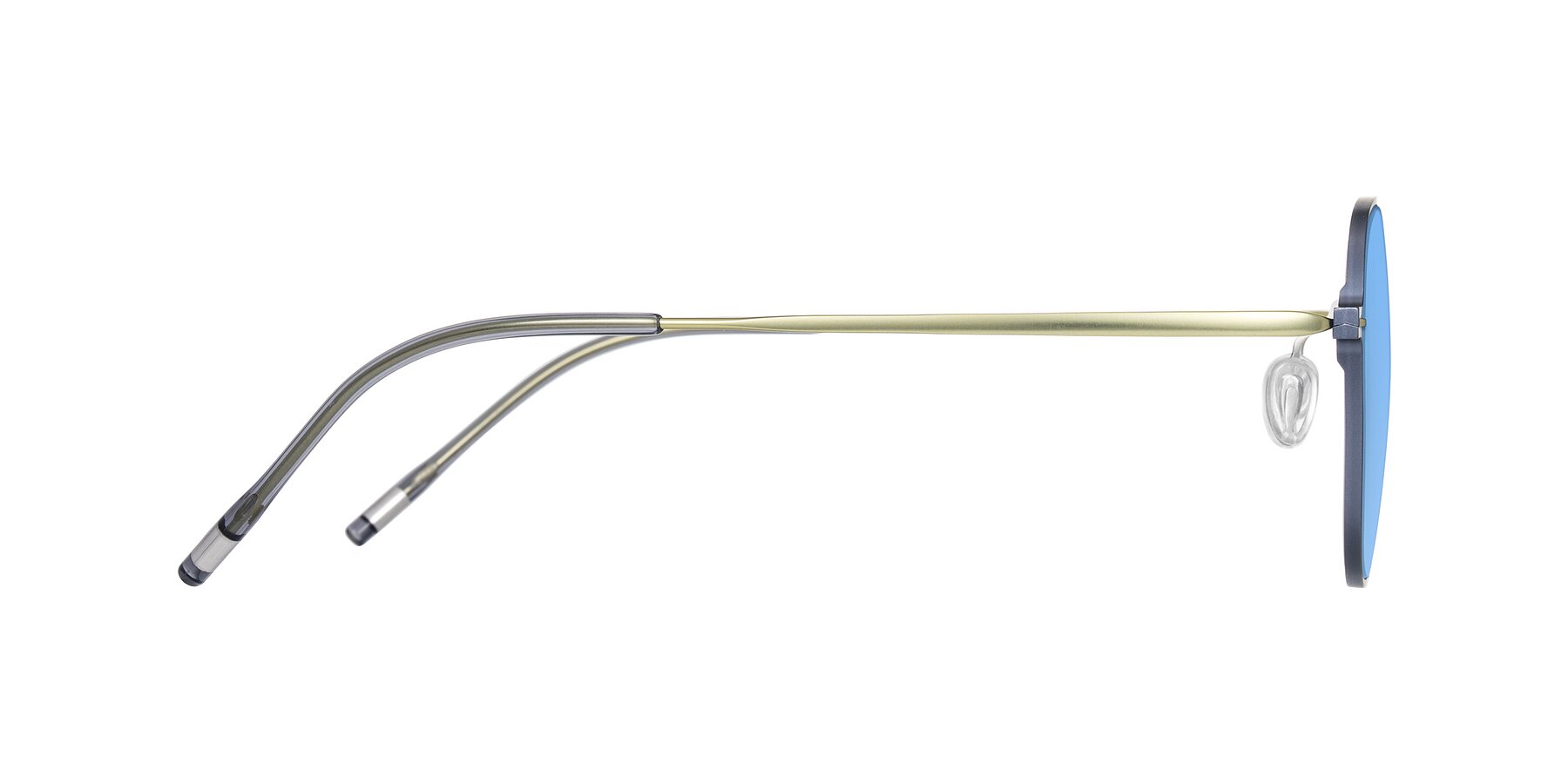Side of Lytle in Slate Blue/Olive with Medium Blue Tinted Lenses
