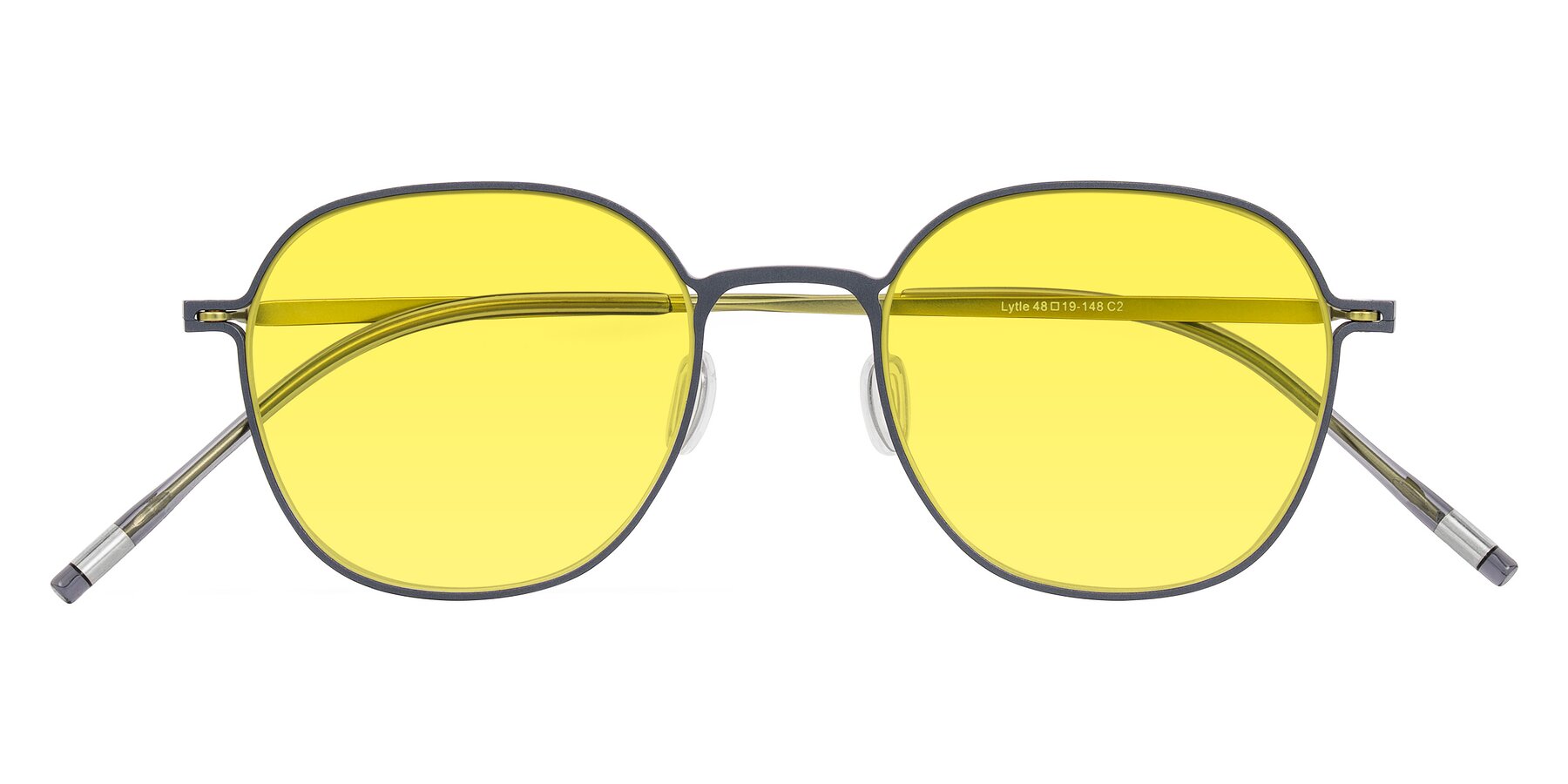 Folded Front of Lytle in Slate Blue/Olive with Medium Yellow Tinted Lenses