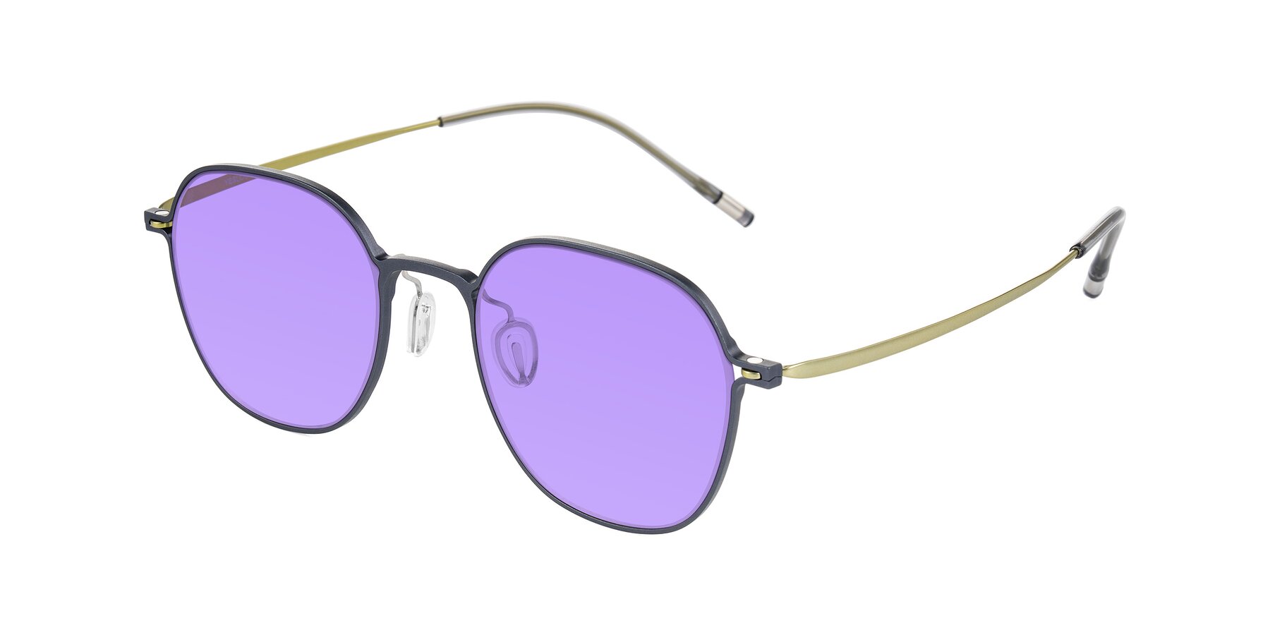 Angle of Lytle in Slate Blue/Olive with Medium Purple Tinted Lenses