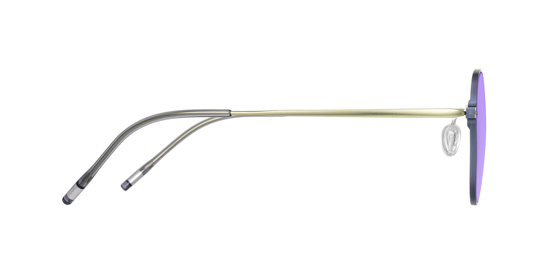 Side of Lytle in Slate Blue/Olive with Medium Purple Tinted Lenses