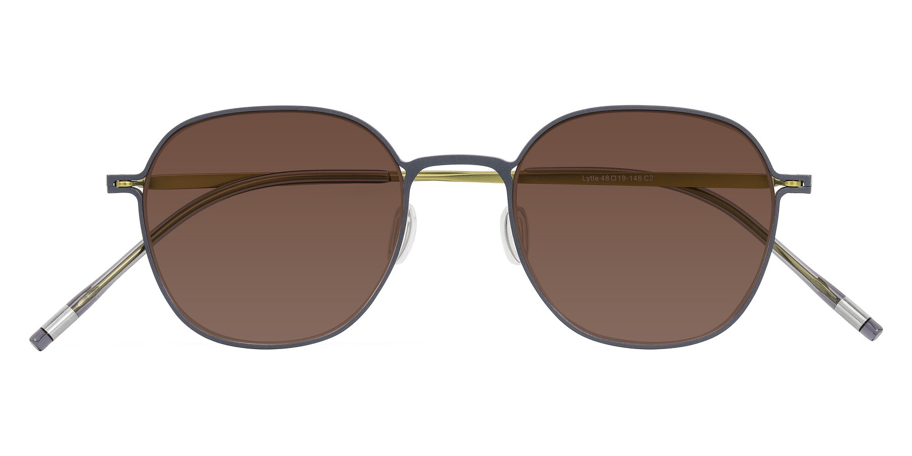Folded Front of Lytle in Slate Blue/Olive with Brown Tinted Lenses