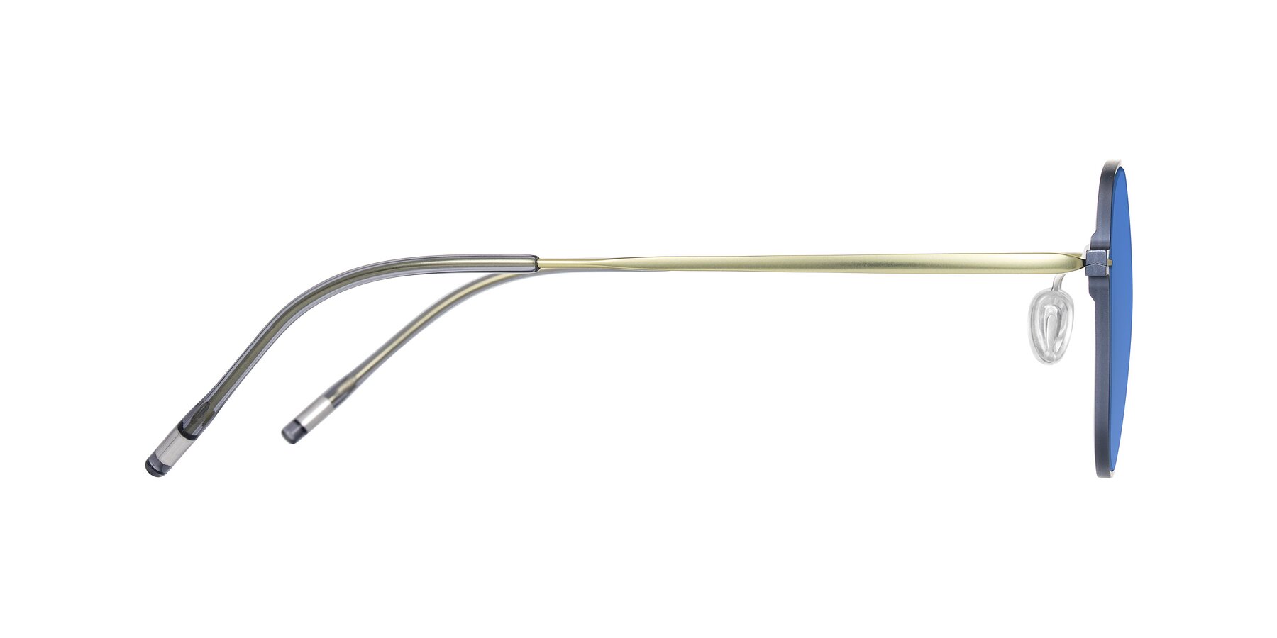 Side of Lytle in Slate Blue/Olive with Blue Tinted Lenses