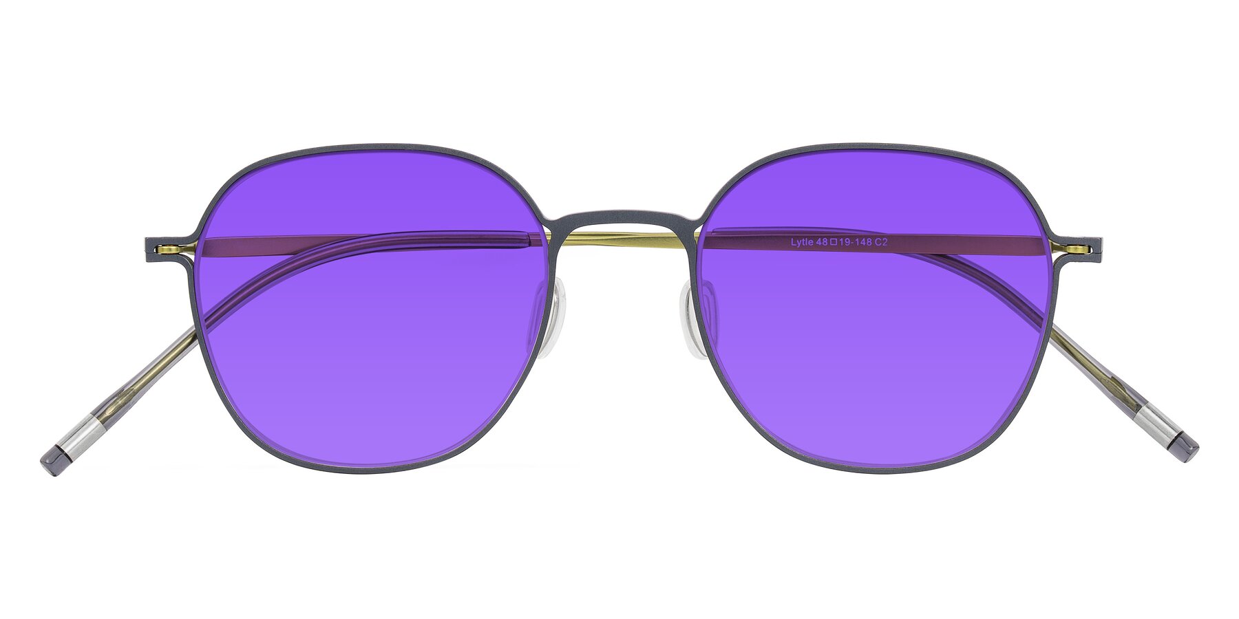 Folded Front of Lytle in Slate Blue/Olive with Purple Tinted Lenses