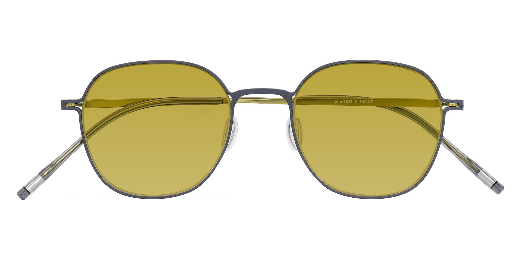 Folded Front of Lytle in Slate Blue/Olive with Champagne Tinted Lenses