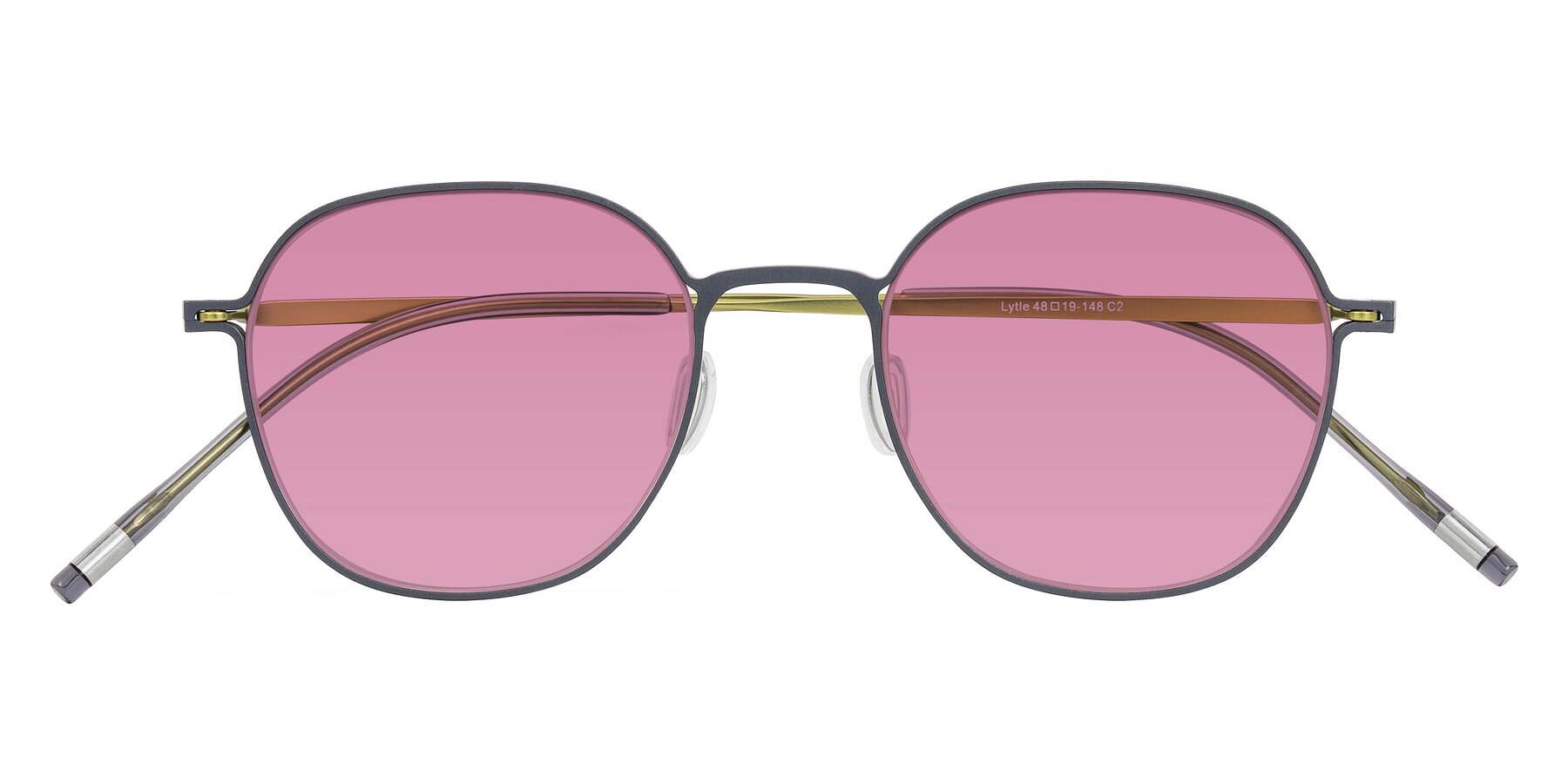 Folded Front of Lytle in Slate Blue/Olive with Medium Wine Tinted Lenses