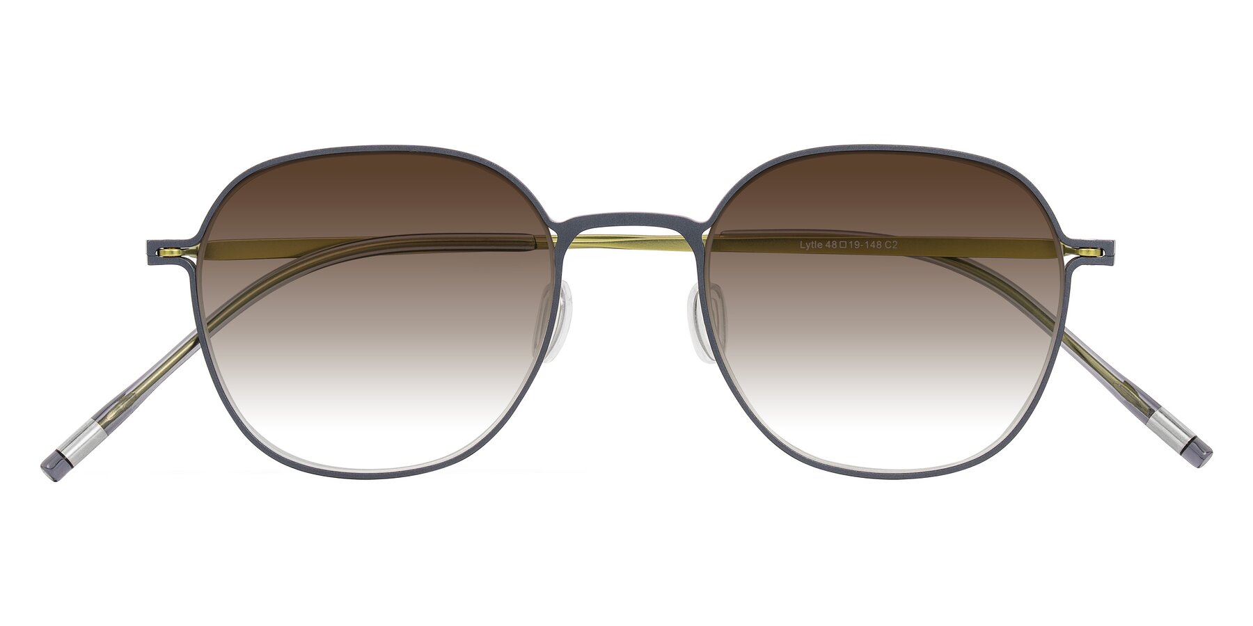 Folded Front of Lytle in Slate Blue/Olive with Brown Gradient Lenses