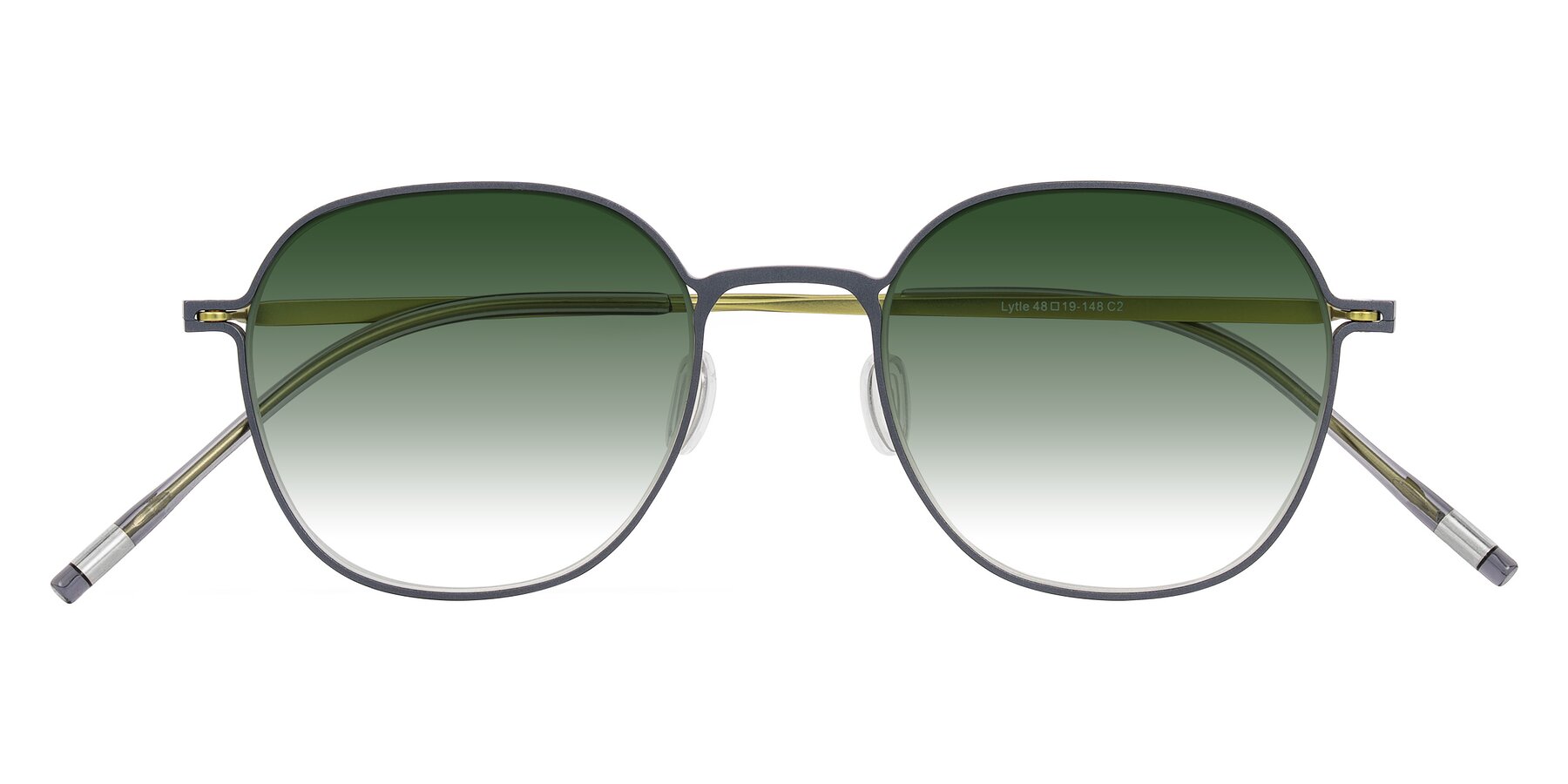 Folded Front of Lytle in Slate Blue/Olive with Green Gradient Lenses