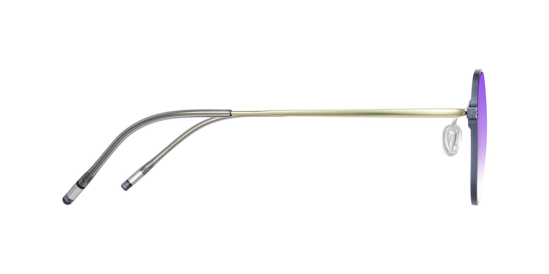 Side of Lytle in Slate Blue/Olive with Purple Gradient Lenses