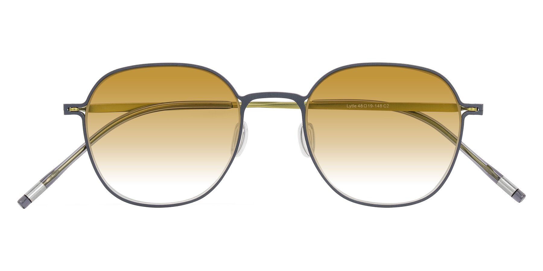 Folded Front of Lytle in Slate Blue/Olive with Champagne Gradient Lenses