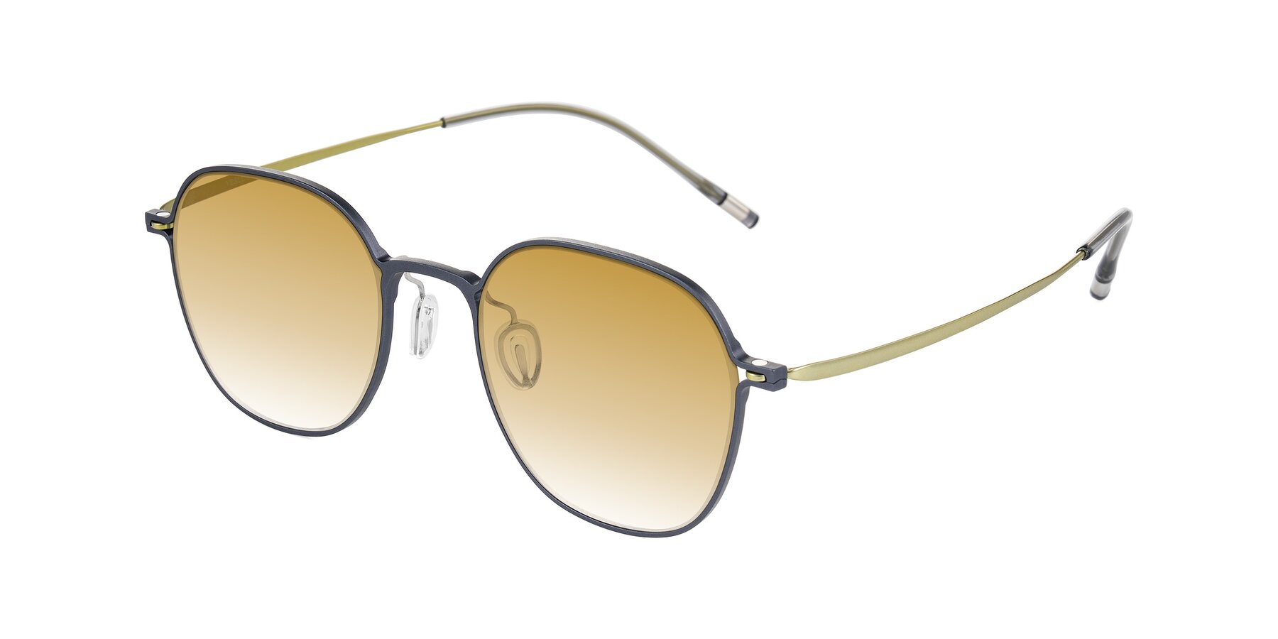 Angle of Lytle in Slate Blue/Olive with Champagne Gradient Lenses
