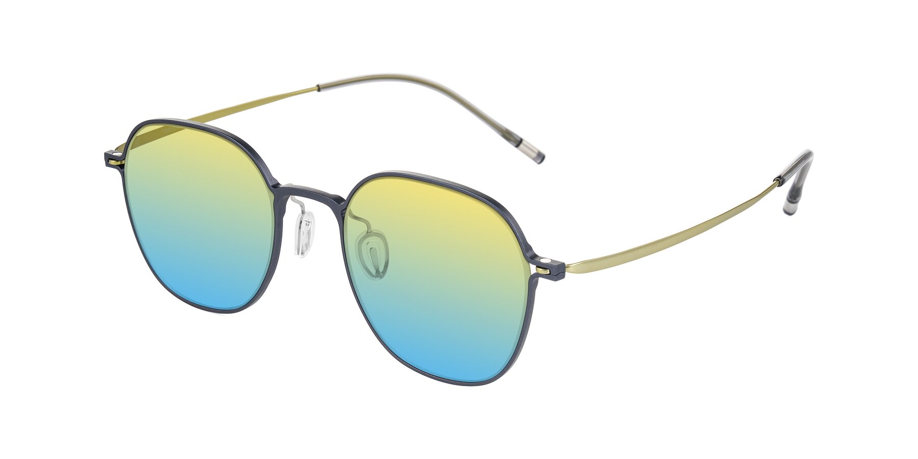 Angle of Lytle in Slate Blue/Olive with Yellow / Blue Gradient Lenses