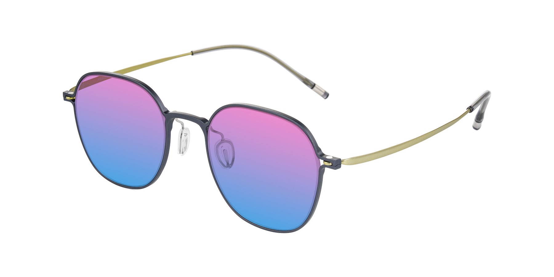 Angle of Lytle in Slate Blue/Olive with Pink / Blue Gradient Lenses
