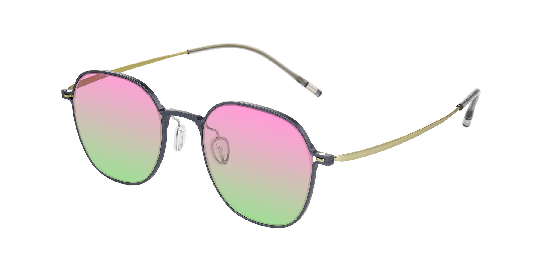 Angle of Lytle in Slate Blue/Olive with Pink / Green Gradient Lenses