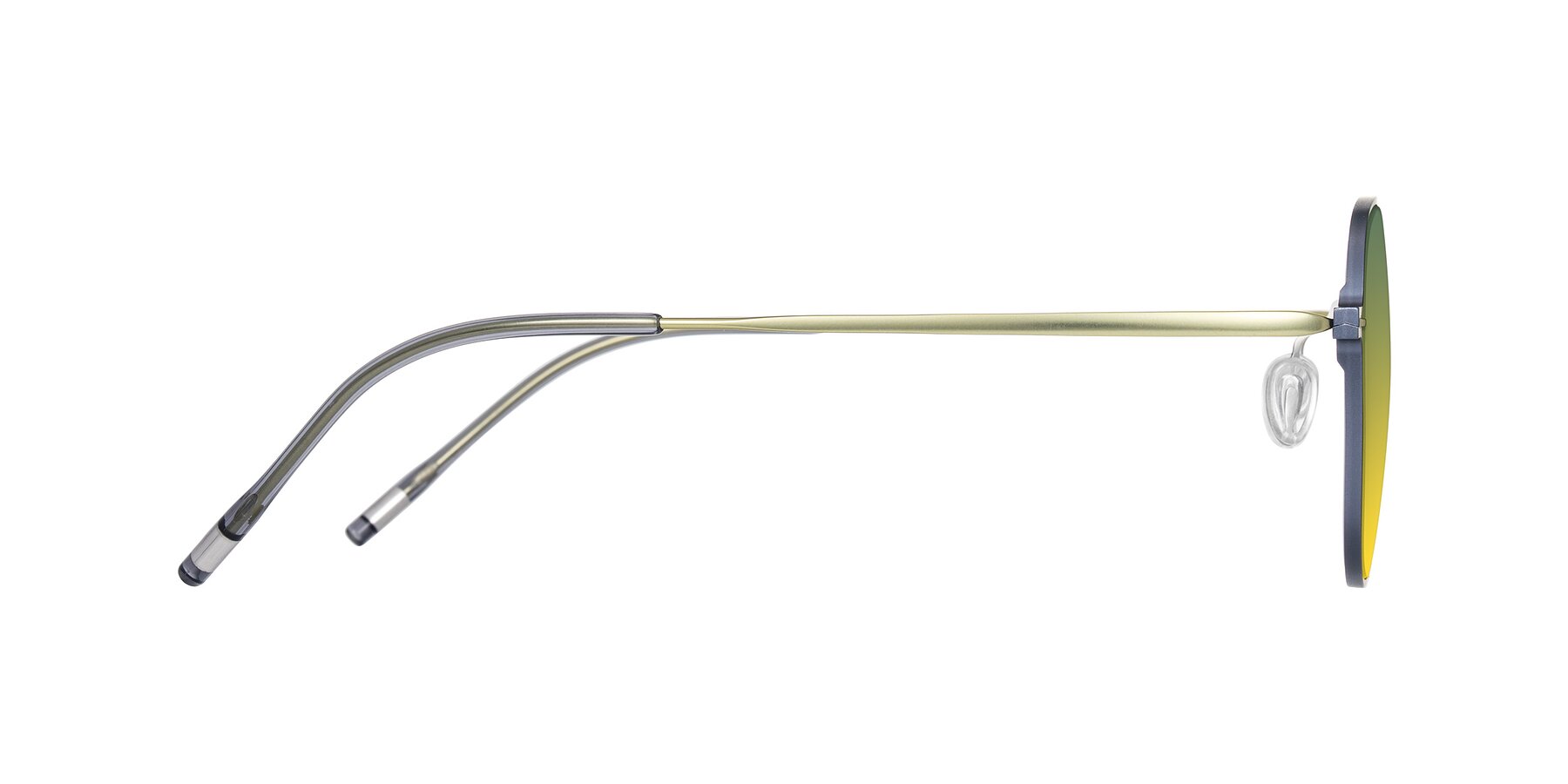 Side of Lytle in Slate Blue/Olive with Green / Yellow Gradient Lenses