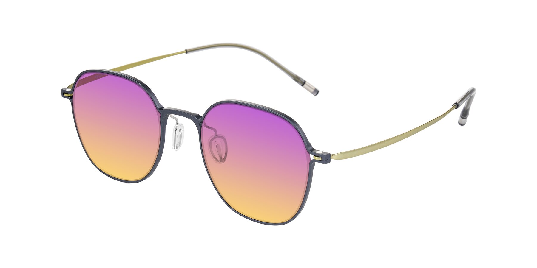 Angle of Lytle in Slate Blue/Olive with Purple / Yellow Gradient Lenses