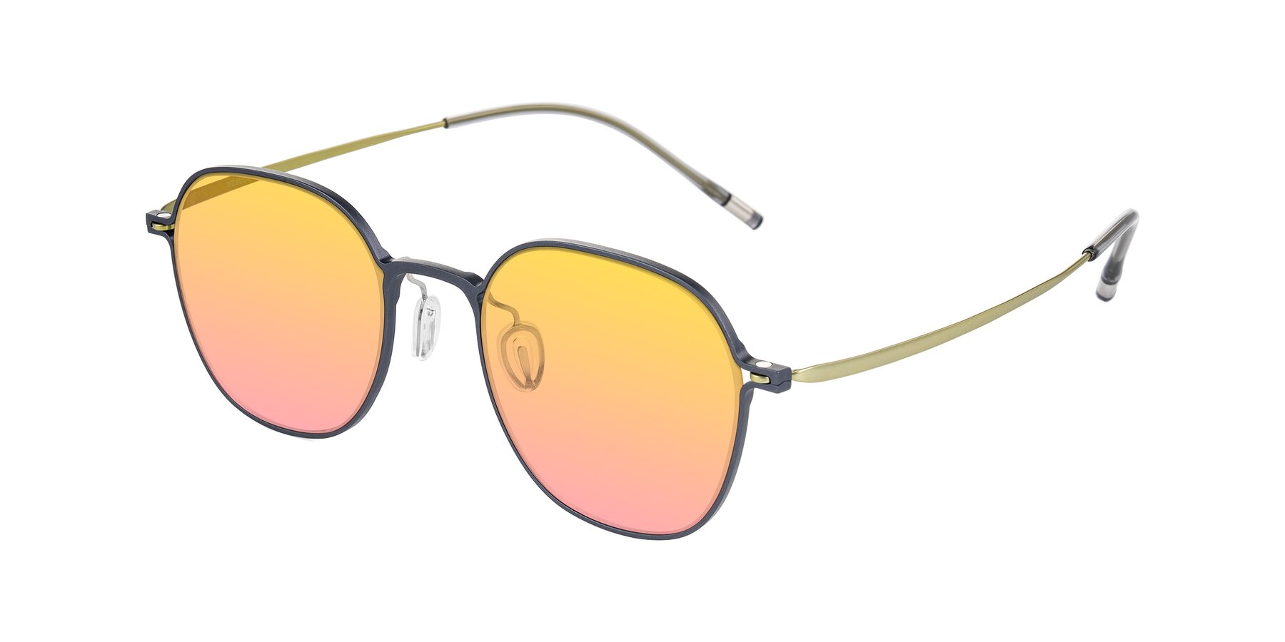 Angle of Lytle in Slate Blue/Olive with Yellow / Pink Gradient Lenses