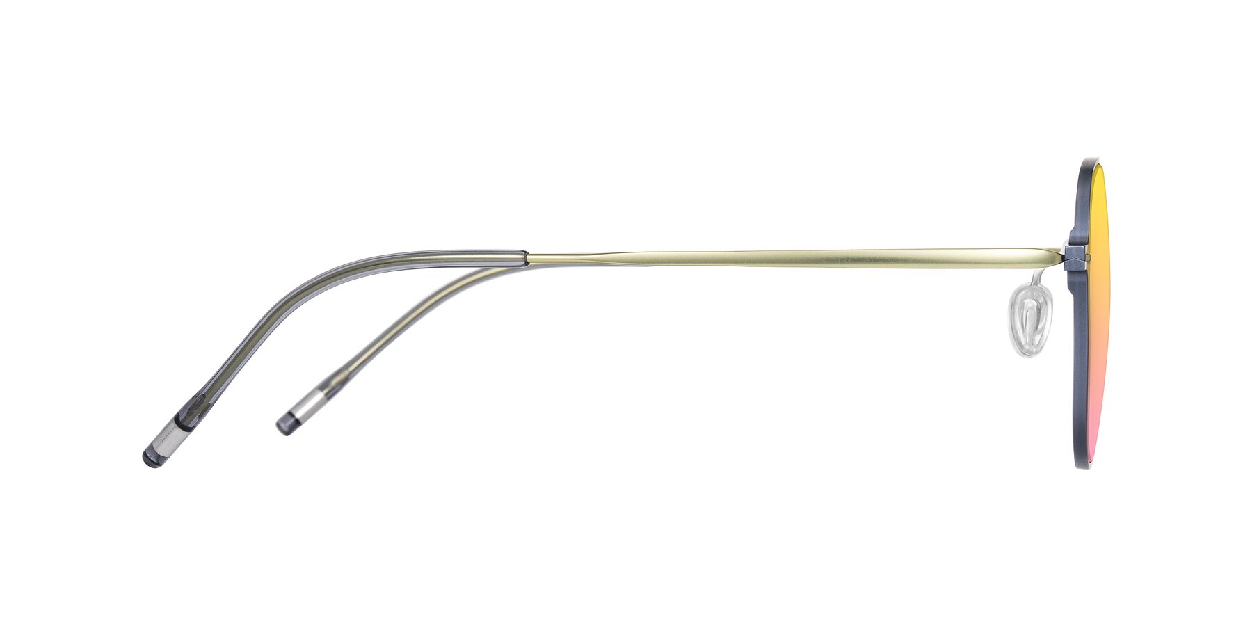 Side of Lytle in Slate Blue/Olive with Yellow / Pink Gradient Lenses