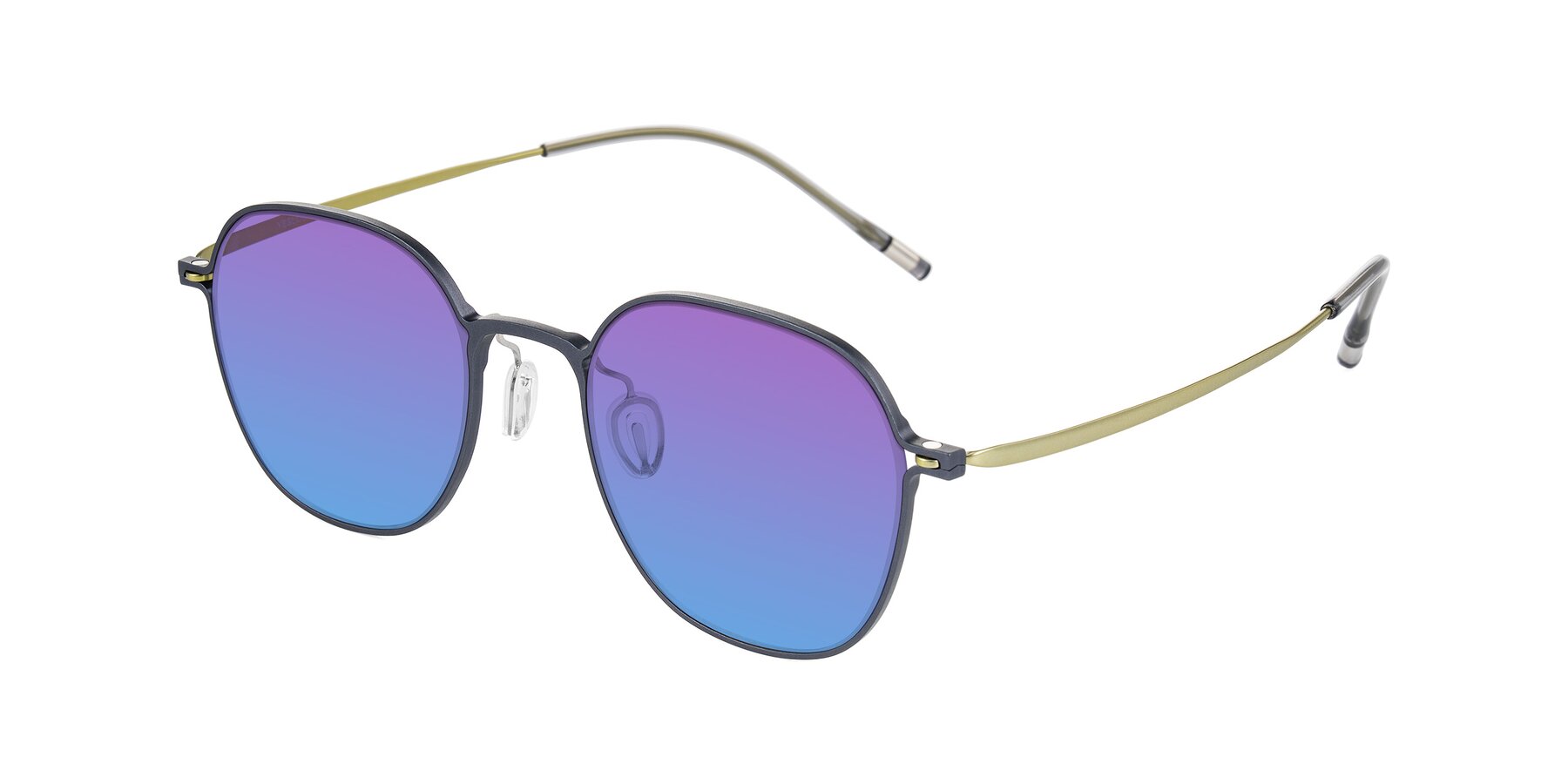 Angle of Lytle in Slate Blue/Olive with Purple / Blue Gradient Lenses