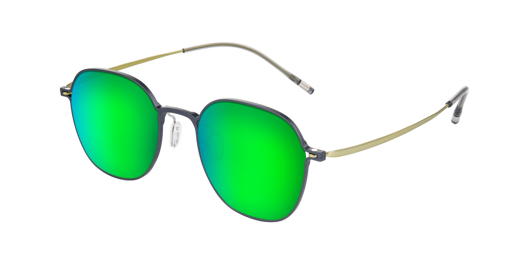 Angle of Lytle in Slate Blue/Olive with Green Mirrored Lenses