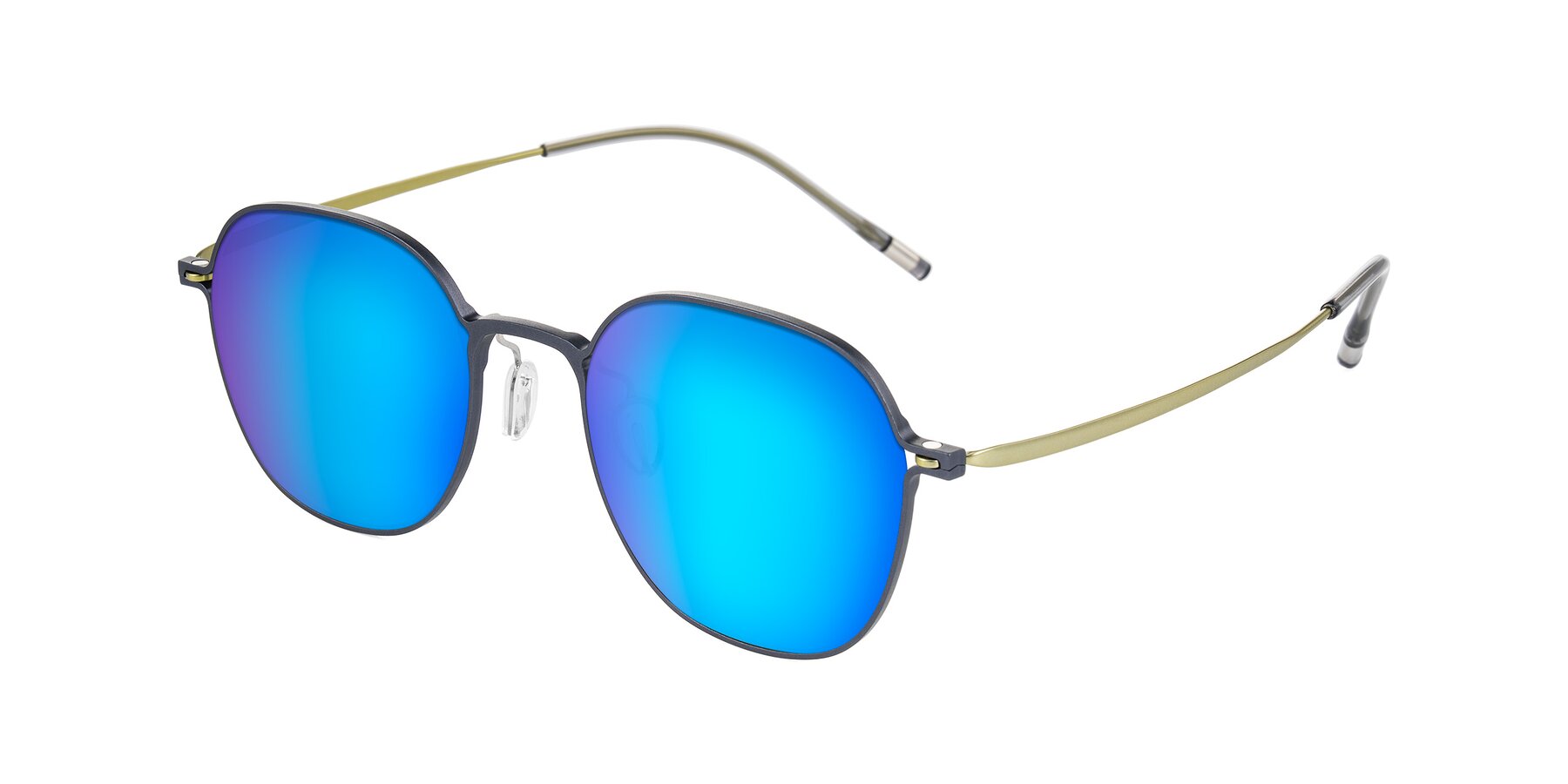Angle of Lytle in Slate Blue/Olive with Blue Mirrored Lenses