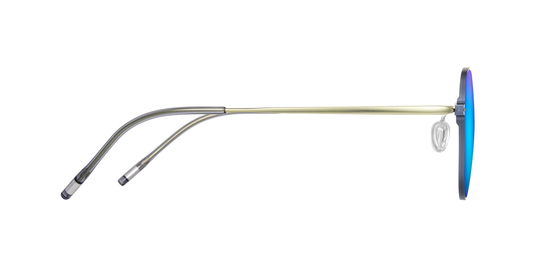Side of Lytle in Slate Blue/Olive with Blue Mirrored Lenses