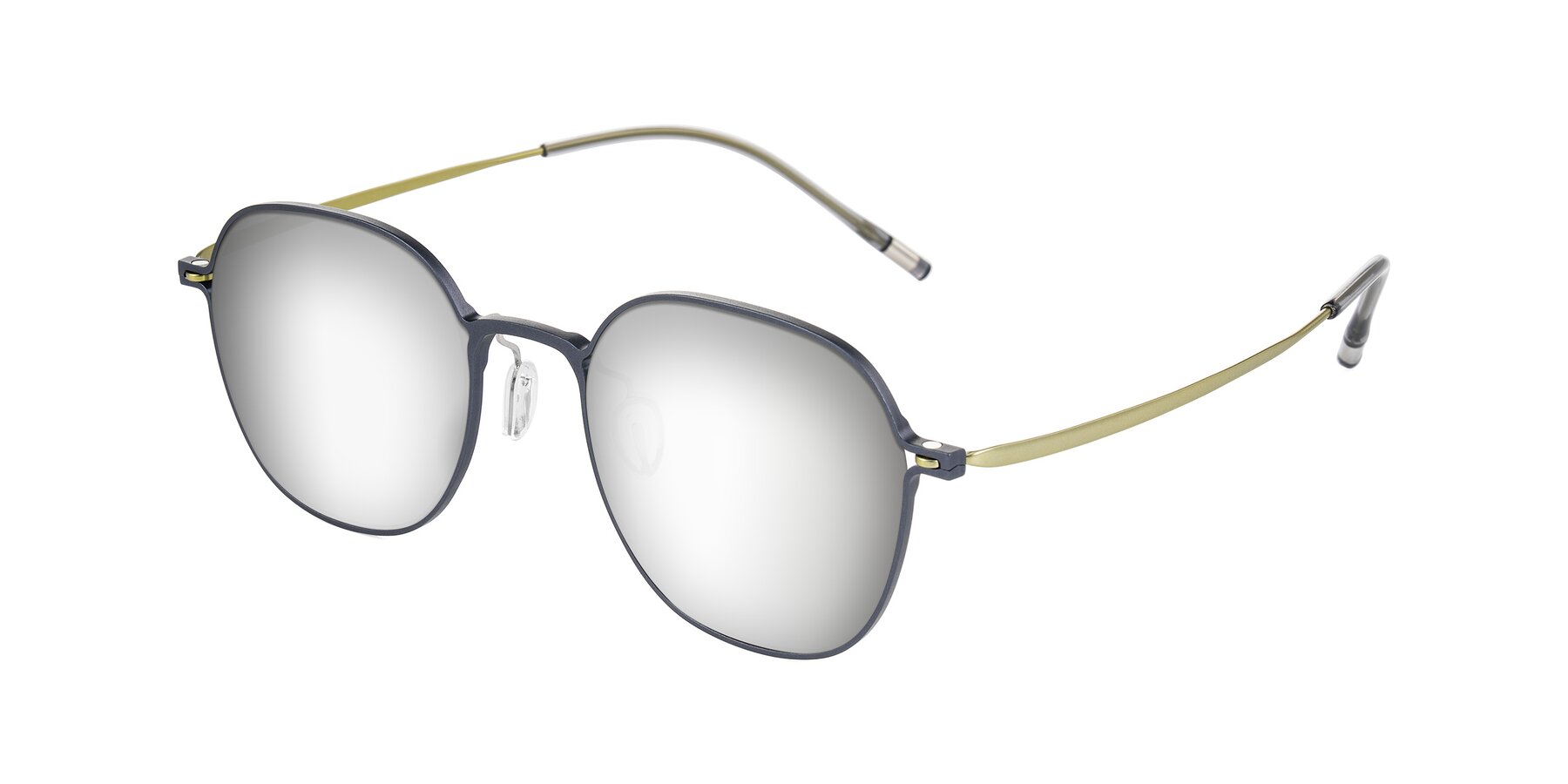 Angle of Lytle in Slate Blue/Olive with Silver Mirrored Lenses