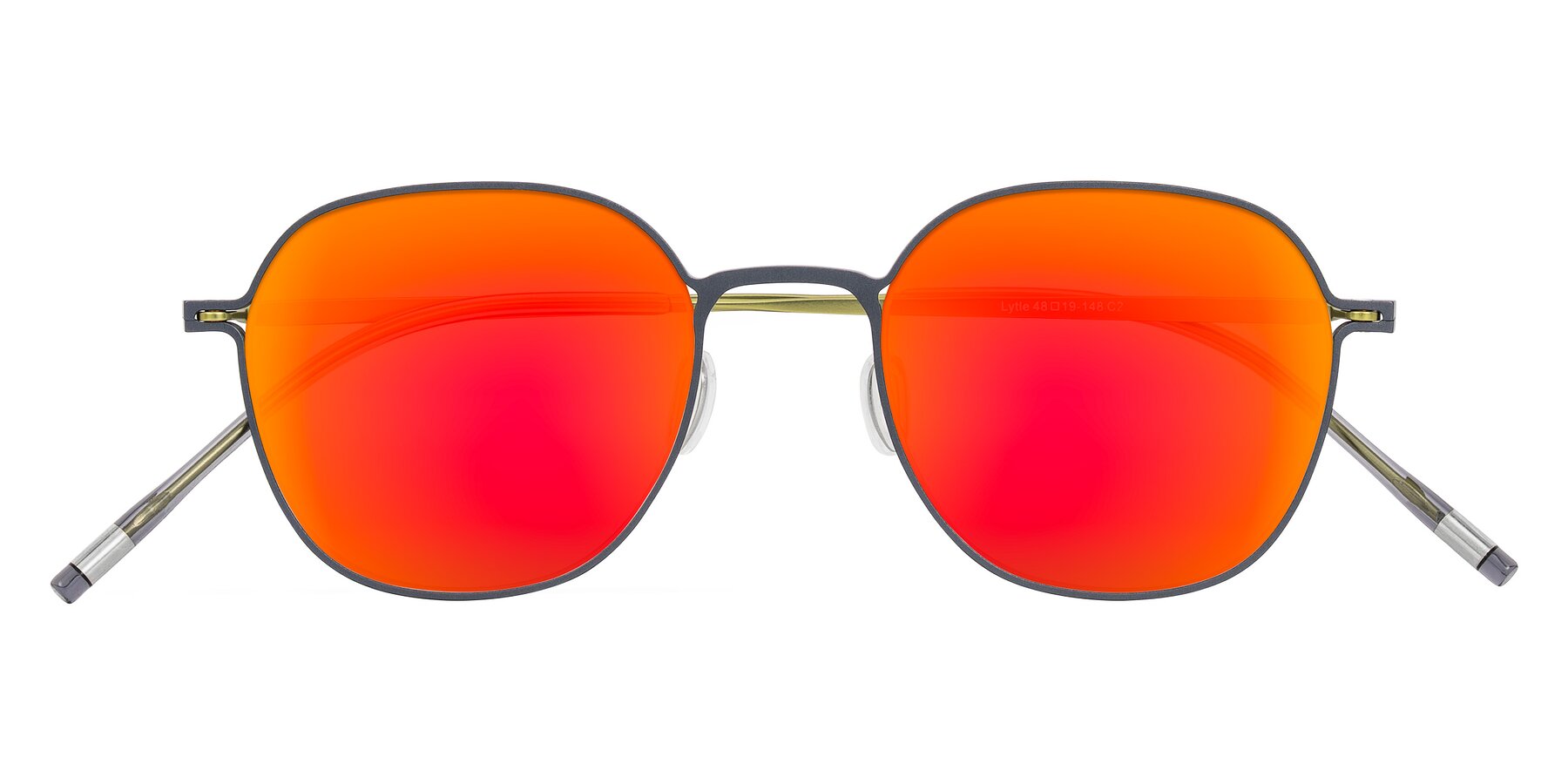 Folded Front of Lytle in Slate Blue/Olive with Red Gold Mirrored Lenses