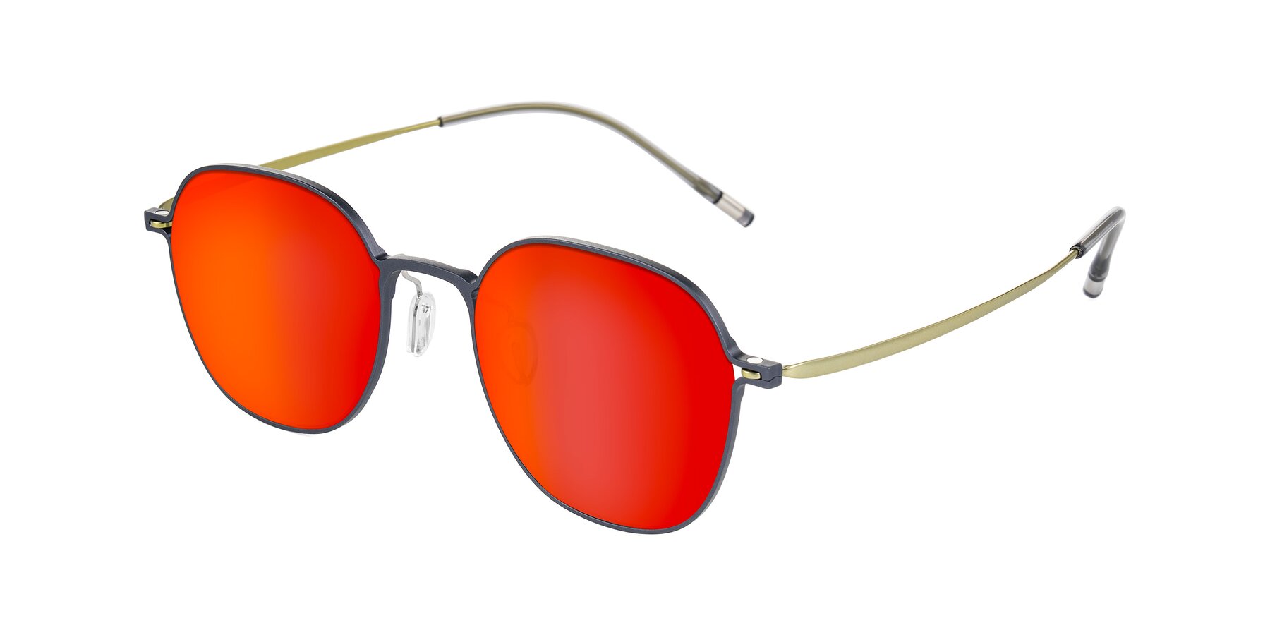 Angle of Lytle in Slate Blue/Olive with Red Gold Mirrored Lenses