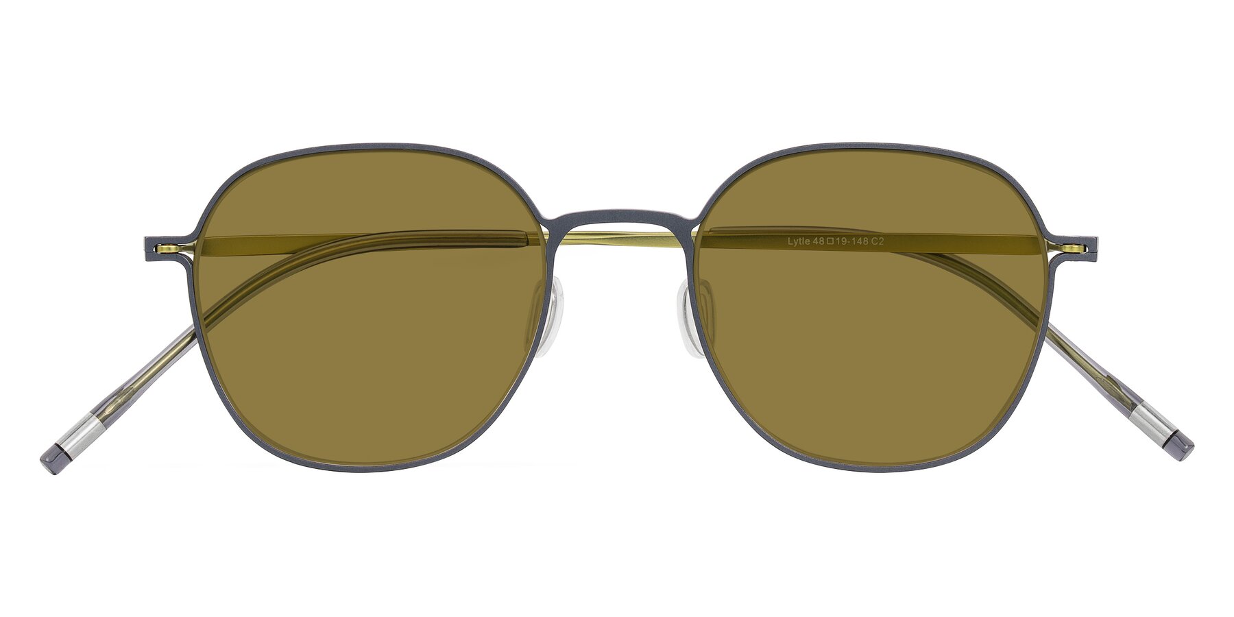 Folded Front of Lytle in Slate Blue/Olive with Brown Polarized Lenses