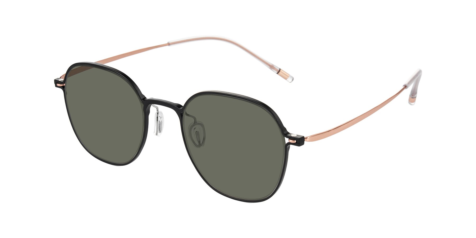 Angle of Lytle in Matte Black/Rose Glod with Gray Polarized Lenses