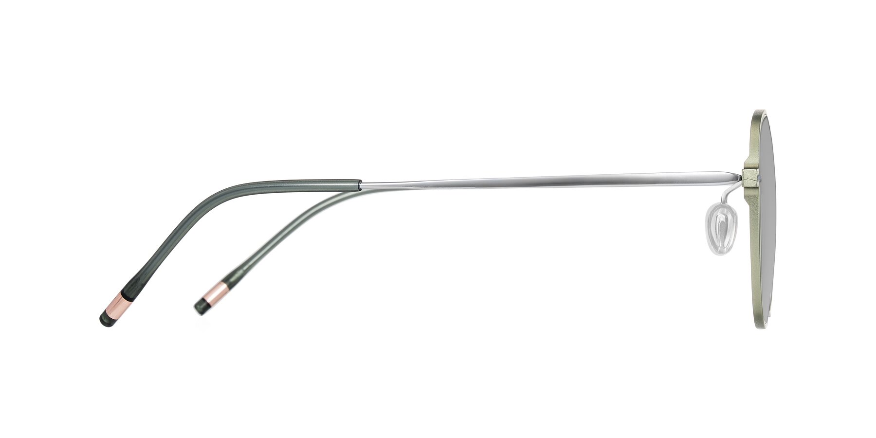 Side of Lytle in Matte Olive/Silver with Light Gray Tinted Lenses
