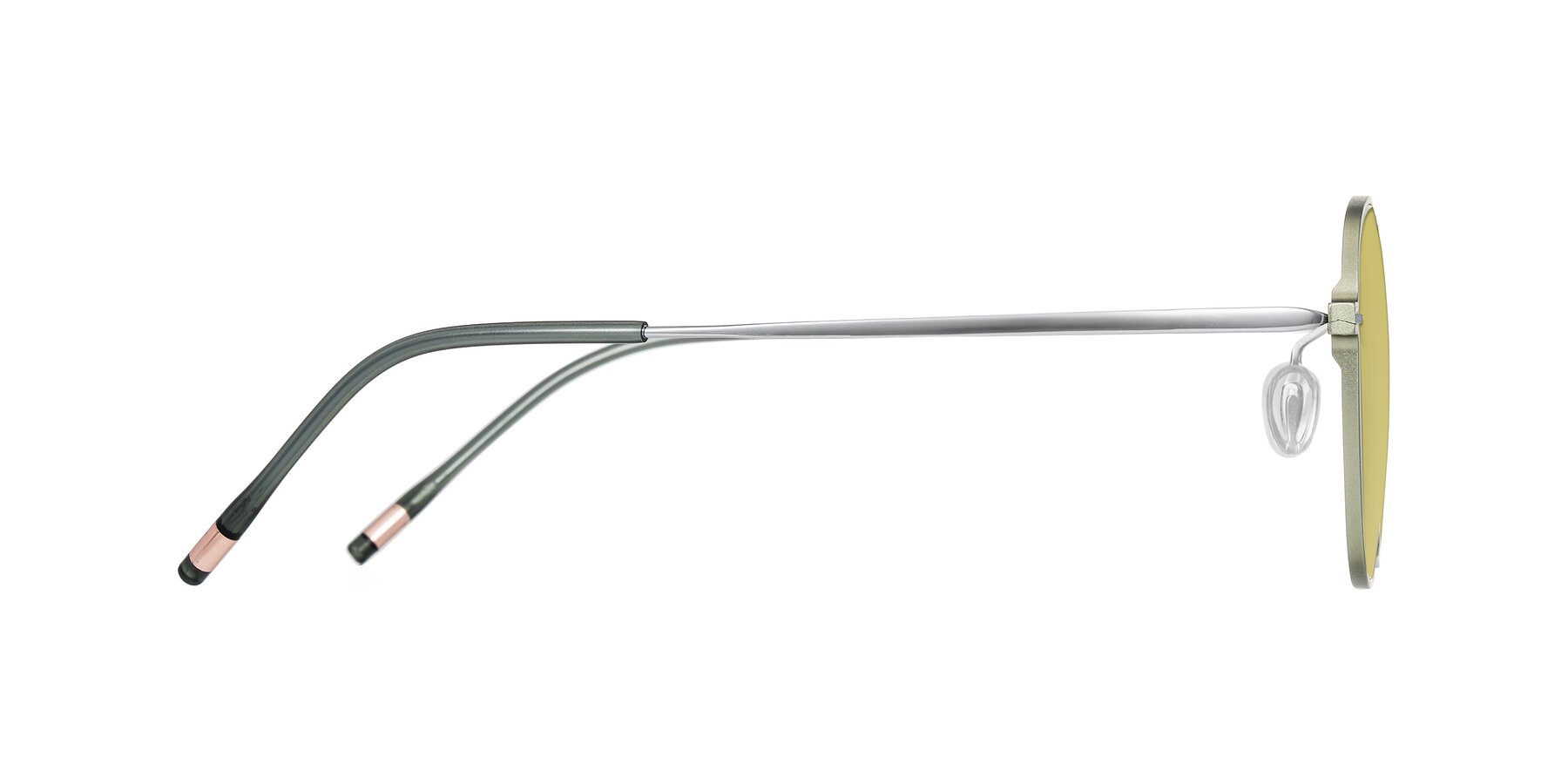 Side of Lytle in Matte Olive/Silver with Medium Champagne Tinted Lenses