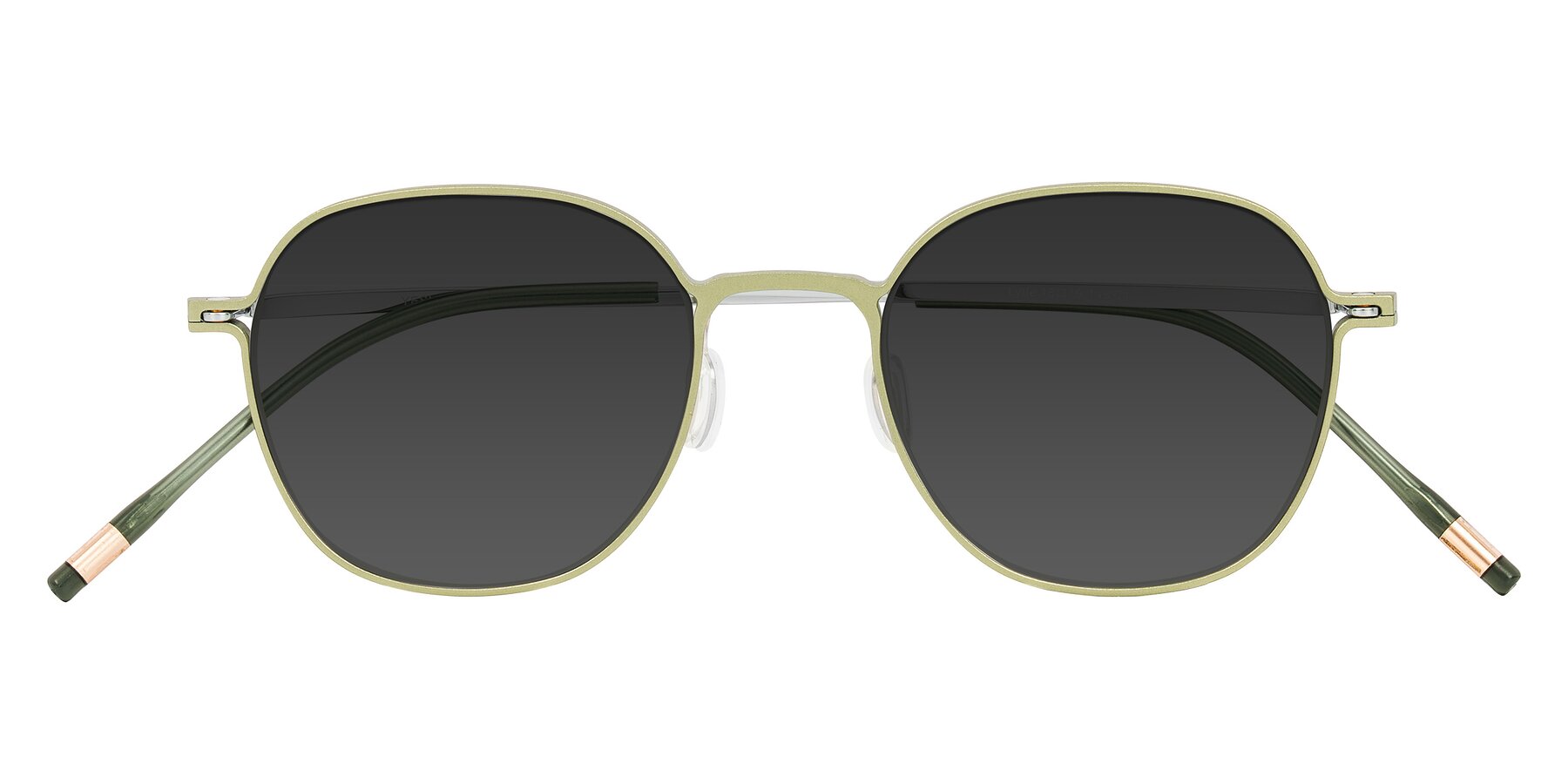 Folded Front of Lytle in Matte Olive/Silver with Gray Tinted Lenses