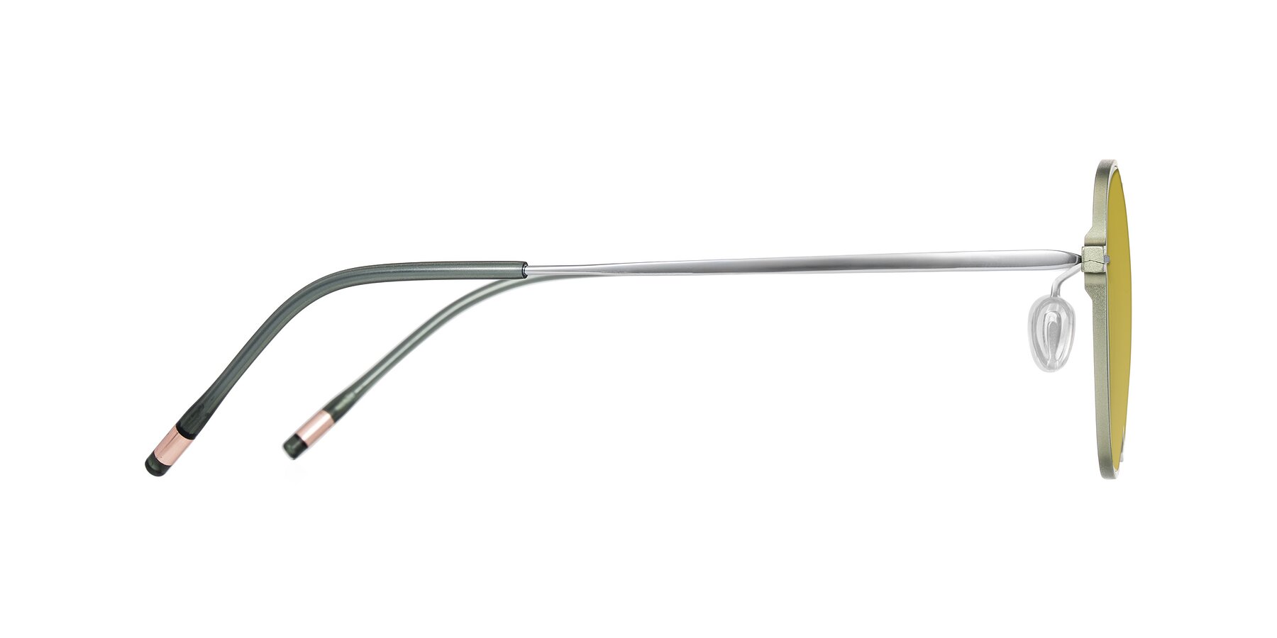 Side of Lytle in Matte Olive/Silver with Champagne Tinted Lenses