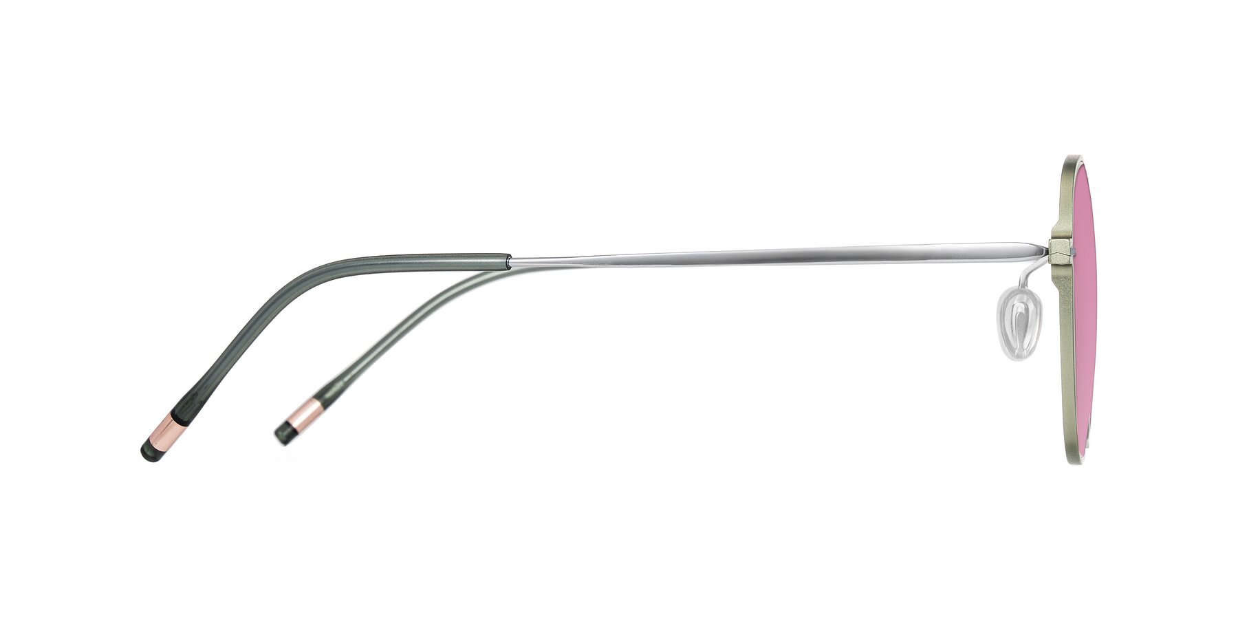 Side of Lytle in Matte Olive/Silver with Medium Wine Tinted Lenses