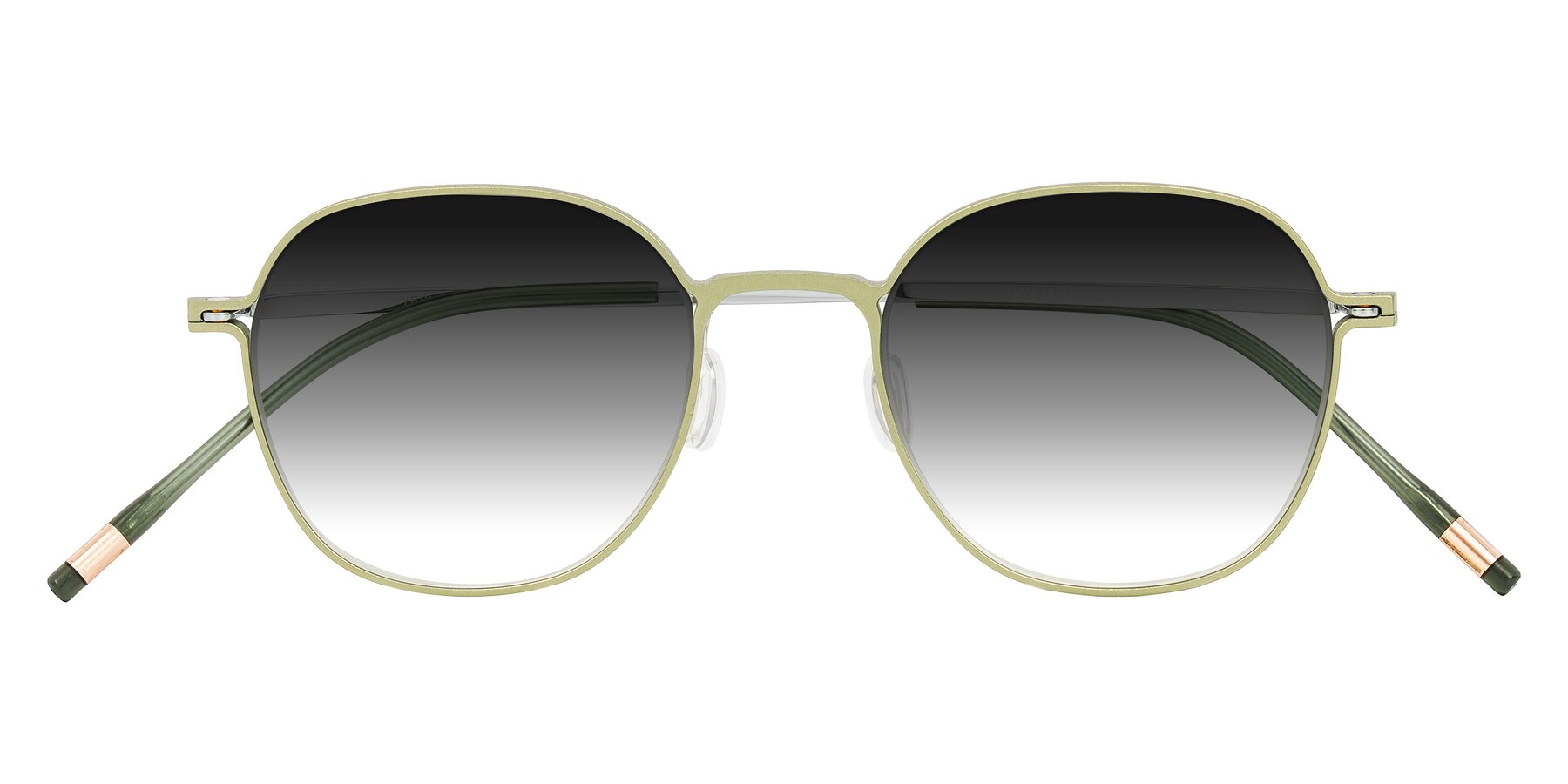 Folded Front of Lytle in Matte Olive/Silver with Gray Gradient Lenses