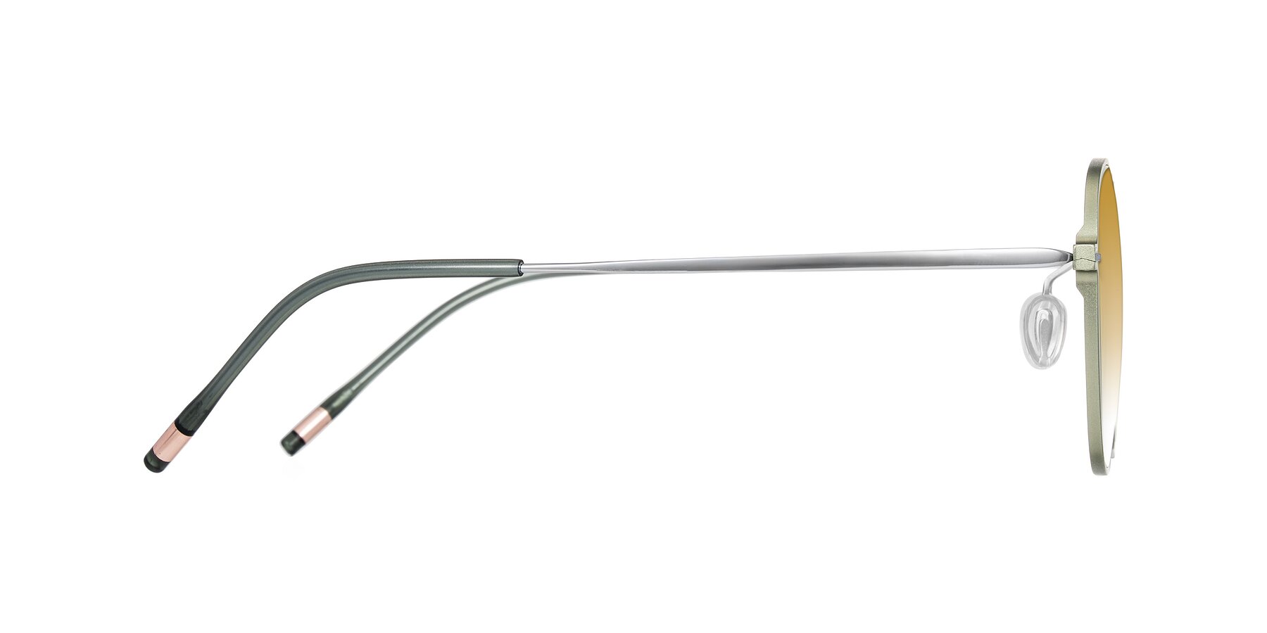 Side of Lytle in Matte Olive/Silver with Champagne Gradient Lenses