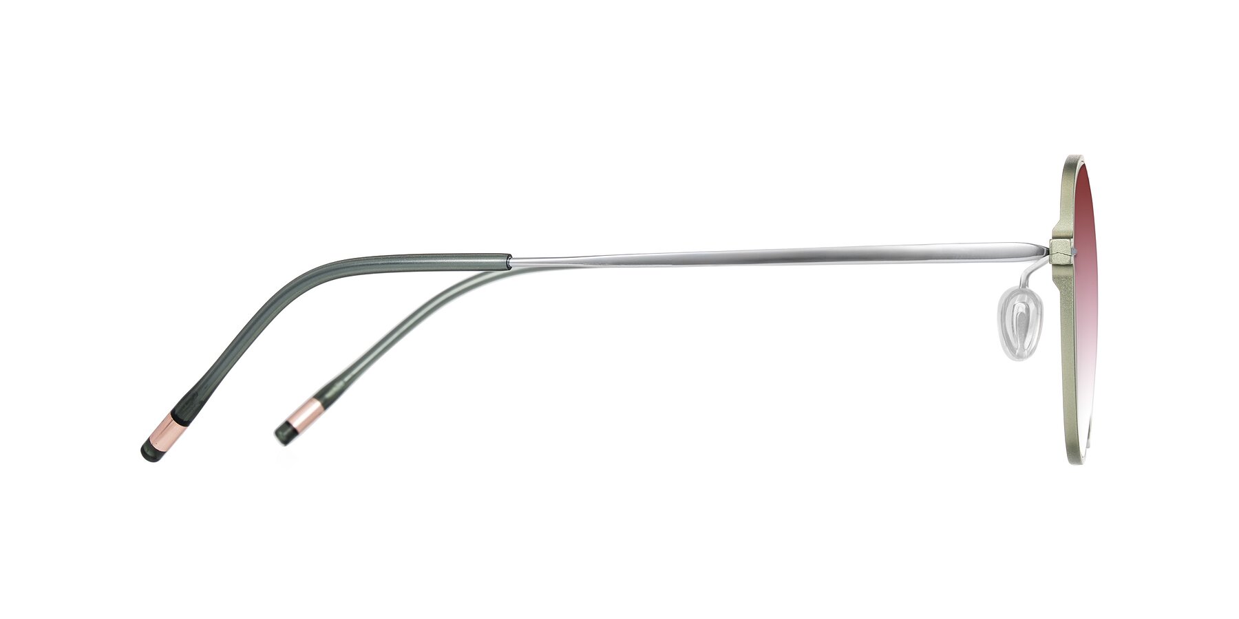 Side of Lytle in Matte Olive/Silver with Garnet Gradient Lenses