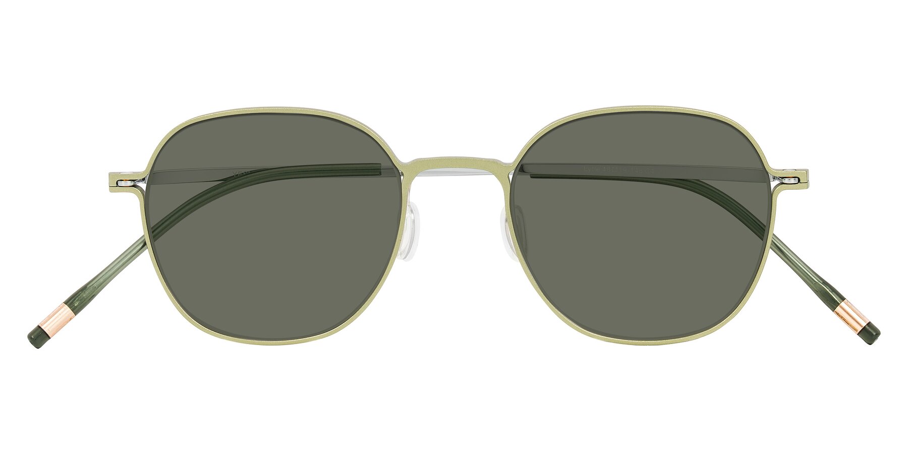 Folded Front of Lytle in Matte Olive/Silver with Gray Polarized Lenses