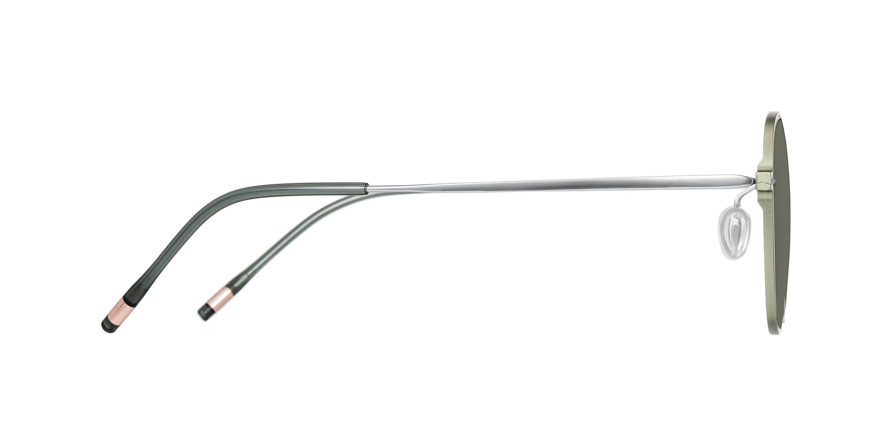 Side of Lytle in Matte Olive/Silver with Gray Polarized Lenses