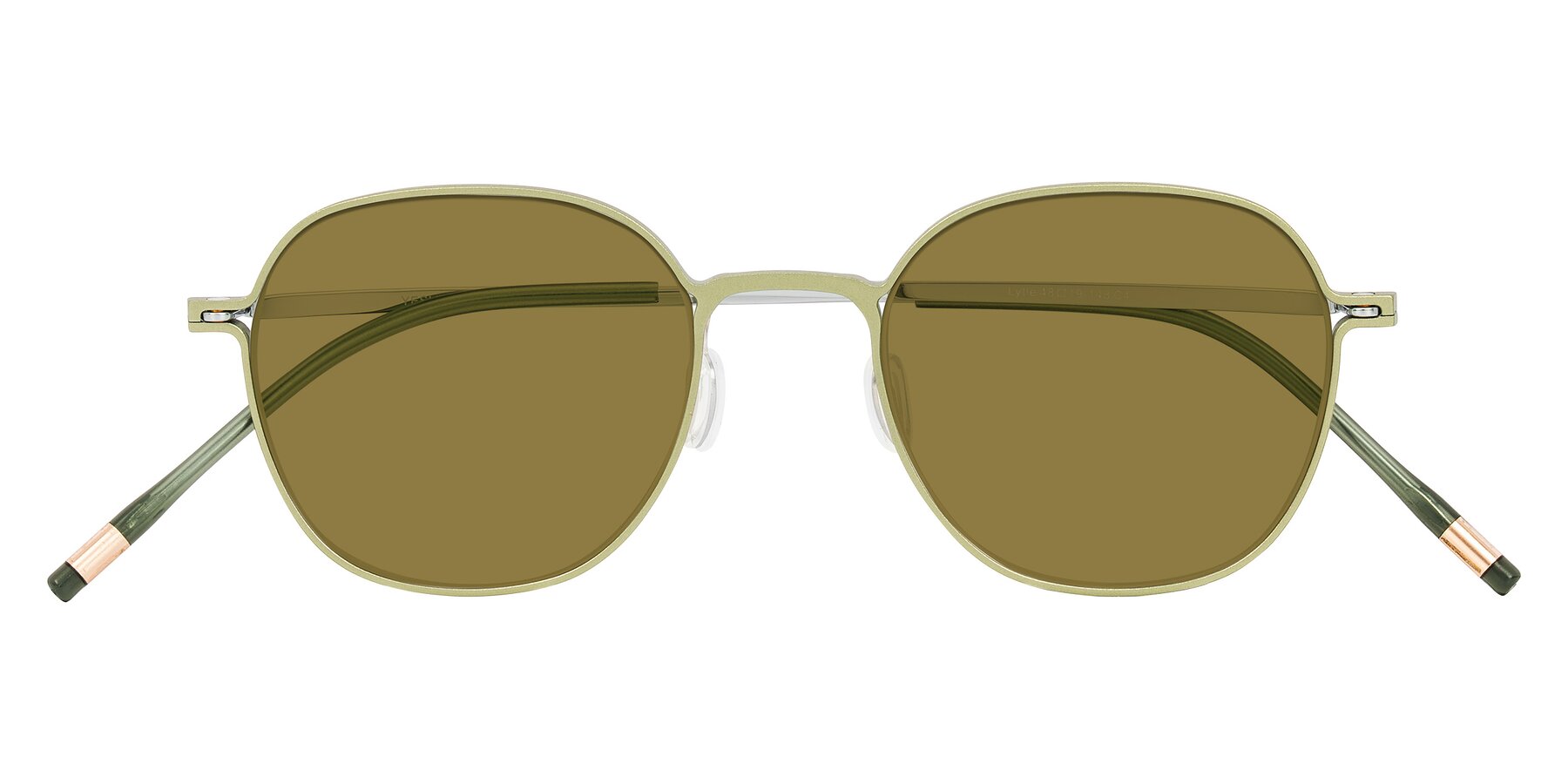 Folded Front of Lytle in Matte Olive/Silver with Brown Polarized Lenses