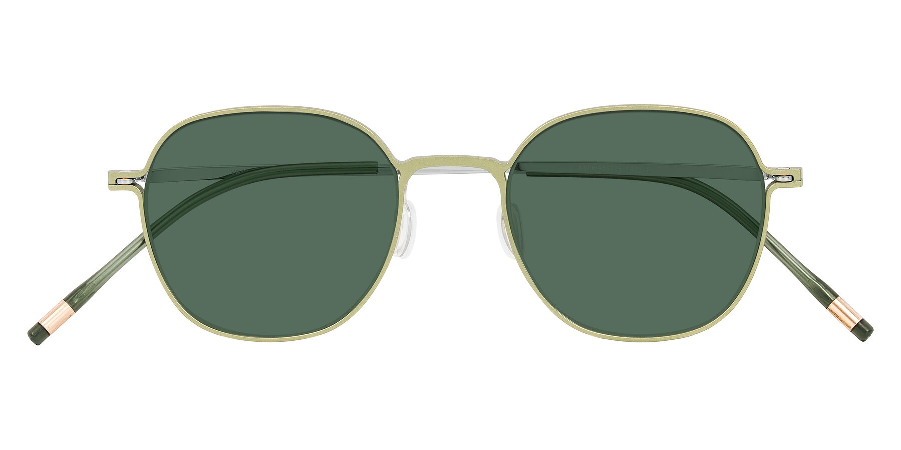 Folded Front of Lytle in Matte Olive/Silver with Green Polarized Lenses