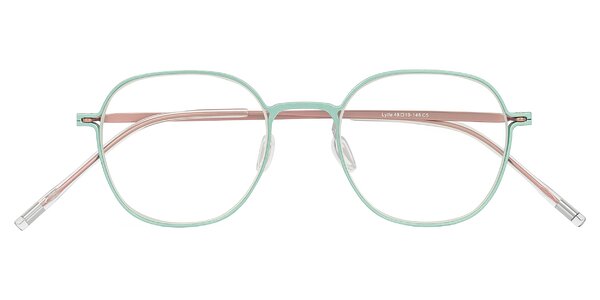 Front of Lytle in Matte Teal/Pink