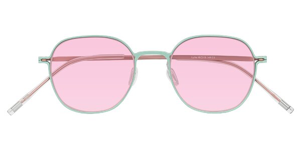 Front of Lytle in Matte Teal/Pink