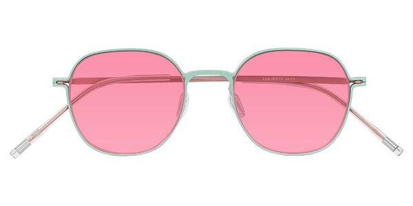 Front of Lytle in Matte Teal/Pink